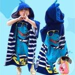 Poncho de bain enfants - zgeer - dinosaure - microfibre - 75x110 cm - bleu - lger - sche rapidement ...