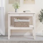 Table console - v geby - type2024082089 - bois de pin massif - 80x40x75cm - blanc