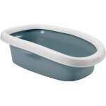 Bac  litire - zolux - 58 x 39 x 19 cm - bleu acier - rebord anti - projection - pour chat