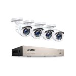 Zosi 1080p full hd kit camra de surveillance avec 8ch h265 + dvr enregistreur vido numrique alerte ...