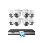 Zosi 4k poe kit camra de surveillance 16ch 8mp nvr avec 4 to hdd dtection humaine alarme sonore vision ...