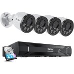 Zosi 5mp poe kit camra de surveillance avec audio h. 265 + 8ch 5mp 1tb nvr 4 camras ip poe 4mp vision ...