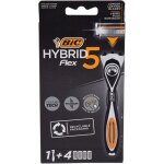 Bic hybrid flex 5 rasoir + 4 lames rechargeables