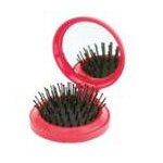 Brosse pliante rouge + trousse de voyage