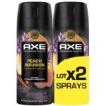 D�odorant spray homme peach infusion 72h axe 2x150ml