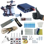 Kit tatouage 1 pistolet machine a tatouer 4 couleurs encre de tatouer aiguille alimentation et accessoire ...