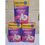 Lot de 3 pack de serviettes hygi�nique always platinum taille 3 avec aillettes 3x22 serviettes