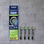 Lot de 4 recharges pour brosse a dents electrique, avec technologie cleanmaximiser, noir