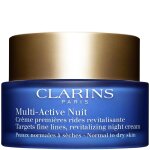 Multi - active nuit cr�me premi�res rides revitalisante - peaux normales a s�ches - clarins - soins multi ...