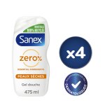 Pack de 2 - lot de 2 gels douche sans savon sanex zro 0% essential peaux sches