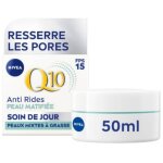 Soin visage de jour texture légère q10 anti - rides pores resserrés nivea 50ml Soin visage de jour texture légère q10 anti - rides pores resserrés nivea 50ml