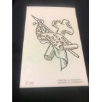 Tattoo tatouage ephmre c70 : croix, drapeau - bubble gum dandy sailor tattoo