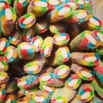 R�glisses am�ricains tutti frutti acidul� - luna - park 67 cm carton de 100 pi�ces