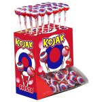 Sucette kojak fourre bubble gum cerise. boite prsentoir de 100