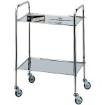 Guridon 2 plateaux inox