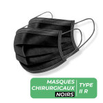 Masques chirurgicaux type ii r noir - boite de 50