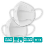 Masques ffp2 nr blanc en 149 : 2001 - boite de 10