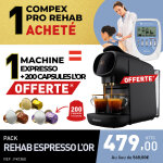 Pack compex pro rehab + 1 cafetiere l'or barista