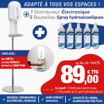 Pack distributeur spray hydroalcoolique sans contact + 5 recharges Pack distributeur spray hydroalcoolique sans contact + 5 recharges