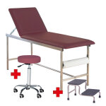 Pack divan d'examen inox + marchepied + tabouret Pack divan d'examen inox + marchepied + tabouret