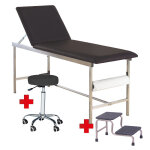 Pack divan d'examen inox + marchepied + tabouret Pack divan d'examen inox + marchepied + tabouret