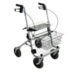 Rollator 4 roues avec porte canne cristallo