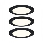 3 x spot encastr� led 2, 5 w - 3000 k - noir - pour �clairage de meuble paulmann