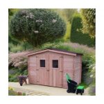 Abri de jardin bois douglas da3017. 02n 5, 24 m 3, 10 x 1, 70 m habrita