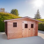 Abri de jardin douglas - dublin 12, 89 m - madriers 28 mm - 4. 30 x 3. 00 m habrita
