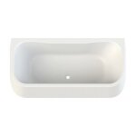 Baignoire murale monobloc avec tablier intgr - 180x80 cm - blanc - garbo leda