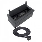 Bloc prise encastrable inbox avec cache noir - 2xpc - 2xusb - 1xrj45 - 1xhdmi synercia