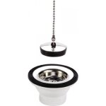 Bonde � bouchon chainette pour �vier inox - 0204014 nicoll