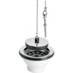 Bonde � bouchon chainette sans trop plein pour �vier gr�s ou synth�se nicoll