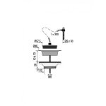 Bonde pour �vier gr�s � bouchon - plastique - diam�tre 60 mm valentin