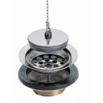 Bonde laiton � bouchon cha�nette pour �vier gr�s ou synth�se nicoll