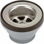 Bonde � surverse pour �vier inox de cuisine professionnelle nicoll