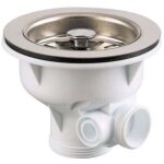 Bonde pour vier - panier en inox - sans trop - plein - 90 mm valentin