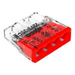 Borne de connexion - automatique 2273 - pour fils rigides - 4x0, 5 a 2, 5mm2 wago