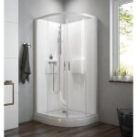 Cabine de douche 1 / 4 rond 80 cm izibox 2 - portes coulissantes transparentes leda Cabine de douche 1 / 4 rond 80 cm izibox 2 - portes coulissantes transparentes leda