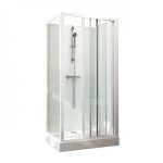 Cabine de douche 100x80 cm iziglass 2 - accès de face avec 3 portes coulissantes leda Cabine de douche 100x80 cm iziglass 2 - accès de face avec 3 portes coulissantes leda