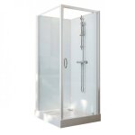 Cabine de douche 70x70 cm iziglass 2 - accs de face - porte pivotante leda