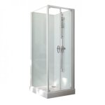 Cabine de douche 80x80 cm iziglass 2 - accs de face portes battantes leda