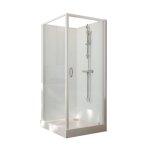 Cabine de douche 90x90 cm iziglass 2 porte pivotante - mitigeur mcanique leda