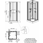 Cabine de douche 80x80 cm izibox 2 - portes coulissantes transparentes leda