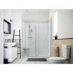 Cabine douche kinemagic srnit haute 140x80 cm - en niche - porte coulissante kinedo