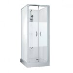 Cabine de douche surf 6 - 80x80 cm - acc�s de face - portes battantes s�rigraphi�es leda