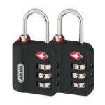 Cadenas � code � indicateur rouge sp�cial usa 147tsa noir - 3 molettes - x2 abus