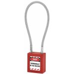Cadenas de consignation - c�ble inox ga�n� - corps abs rouge fth thirard
