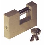 Cadenas rectangulaire - corps laiton - anse acier cment - city 90 iseo