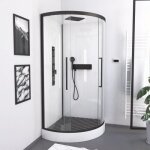 Caillebotis de douche 1 / 4 rond 77 cm en bois composite gris aurlane Caillebotis de douche 1 / 4 rond 77 cm en bois composite gris aurlane